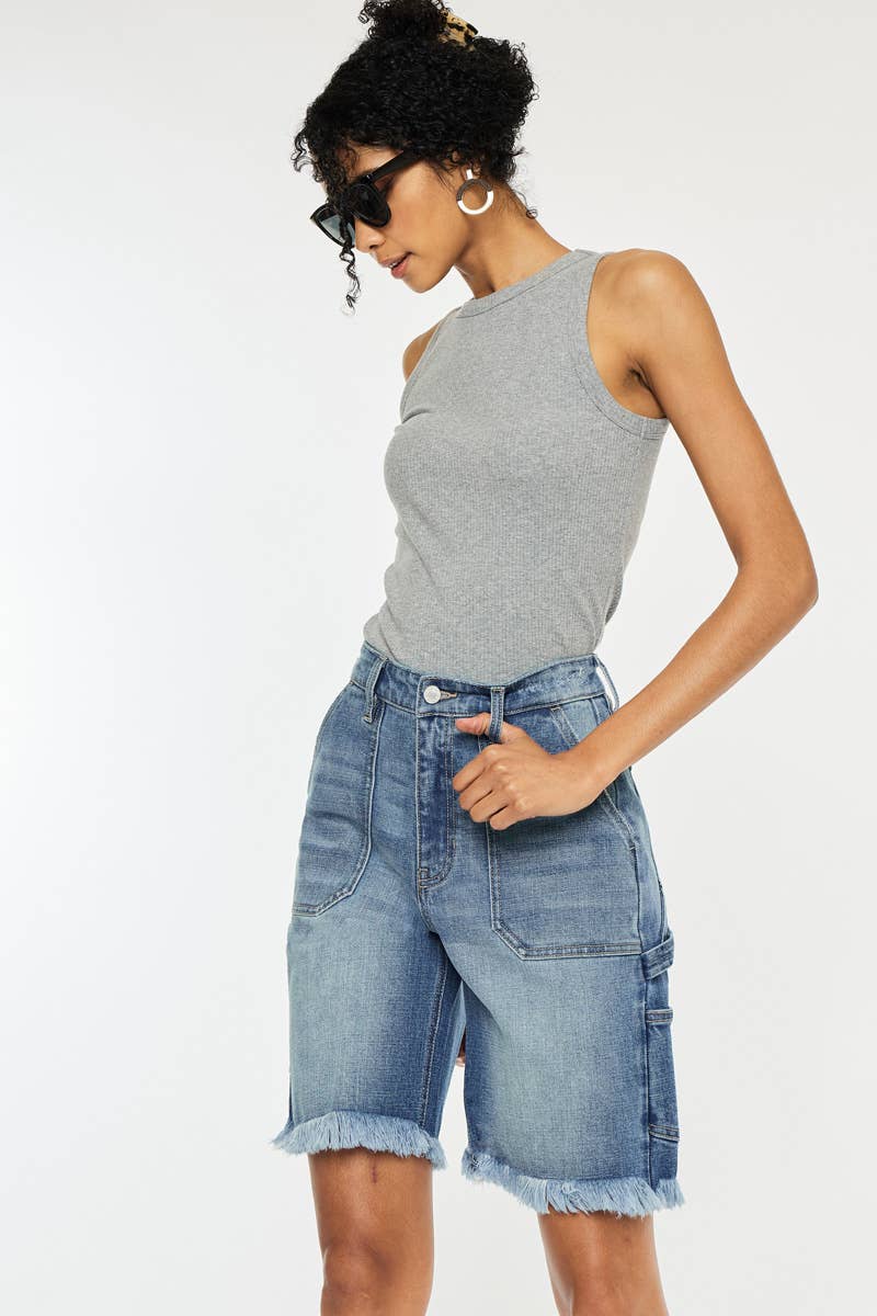 90’S BOYFRIEND DENIM BERMUDA SHORTS - KANCAN