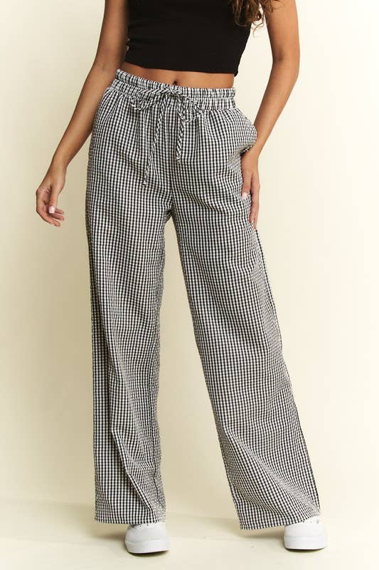 Gingham boxer pants