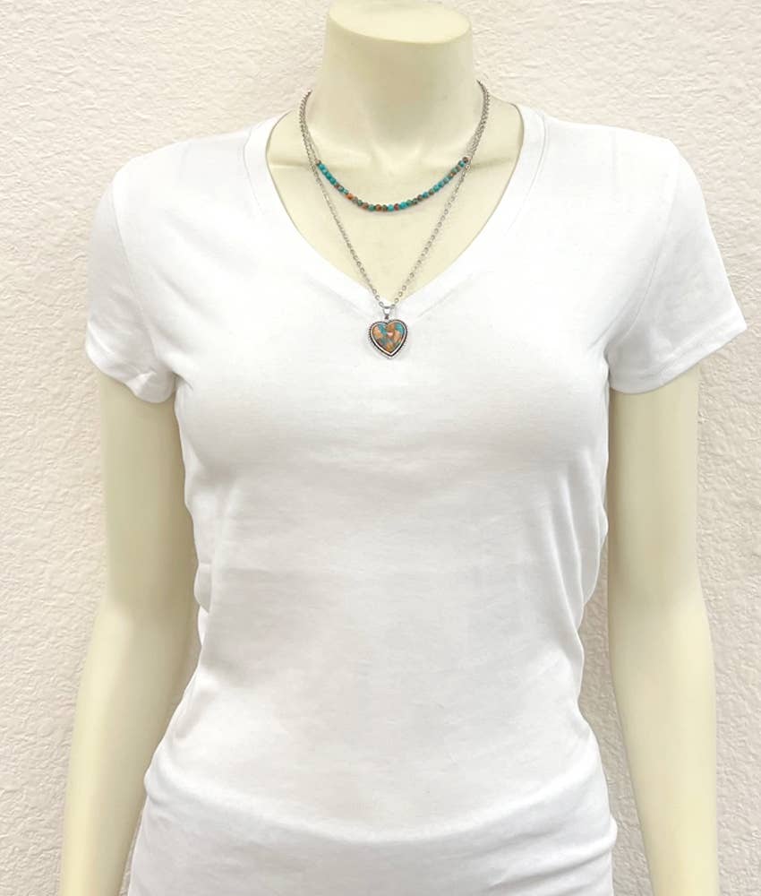 Bowie Handmade Heart Gemstone Necklace