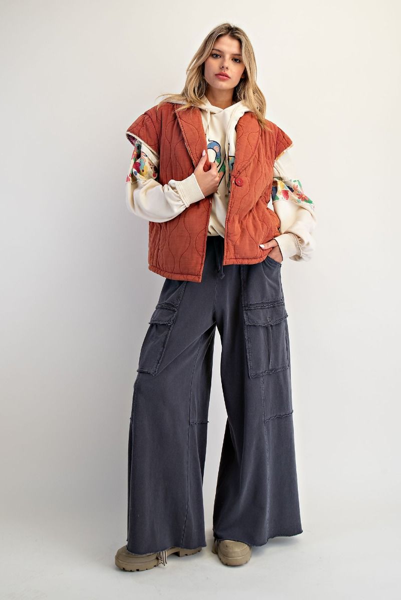 WASHED TERRY CARGO SWEATPANTS