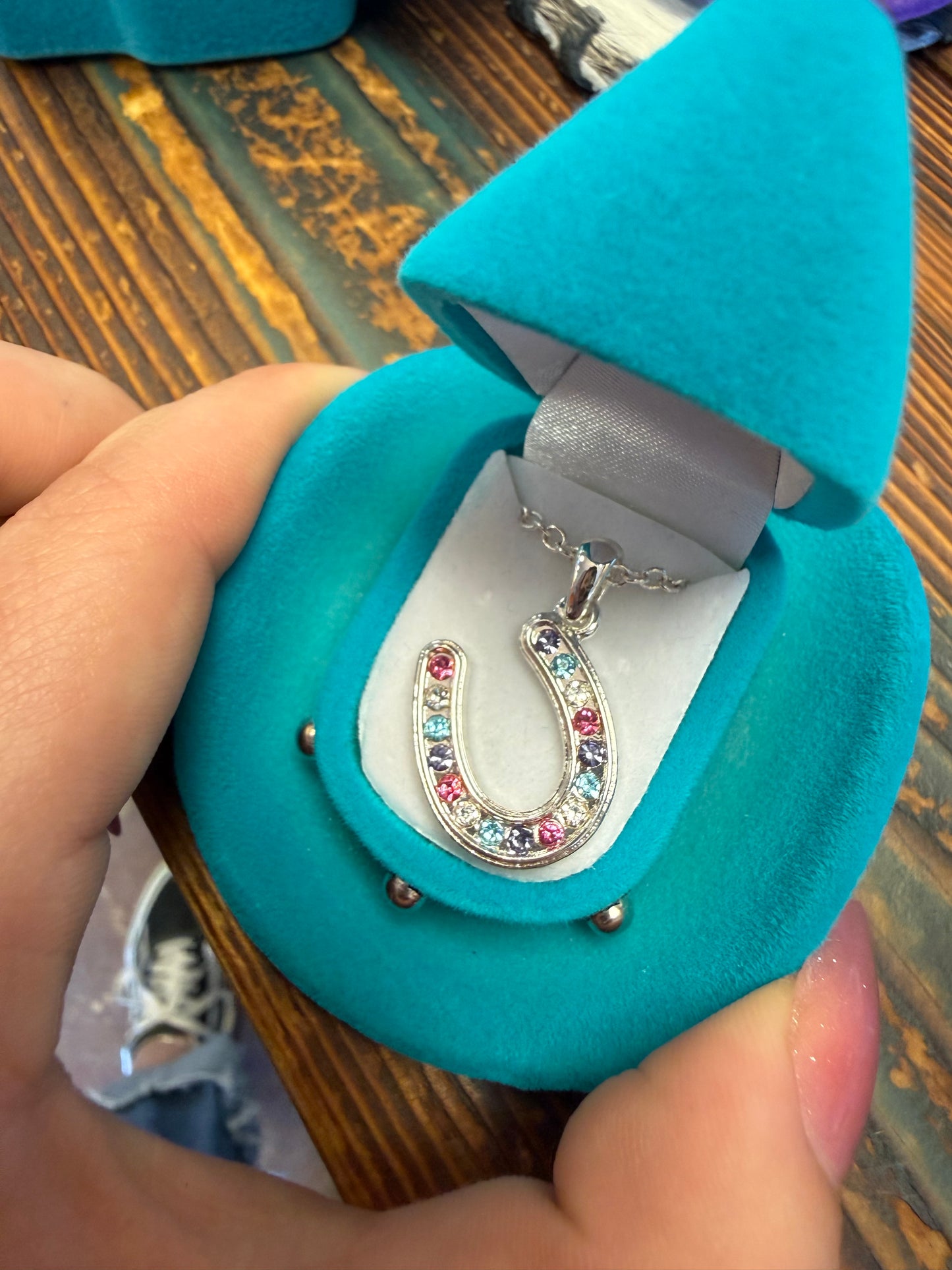 AWST Horseshoe Bedazzled Necklace/Earrings