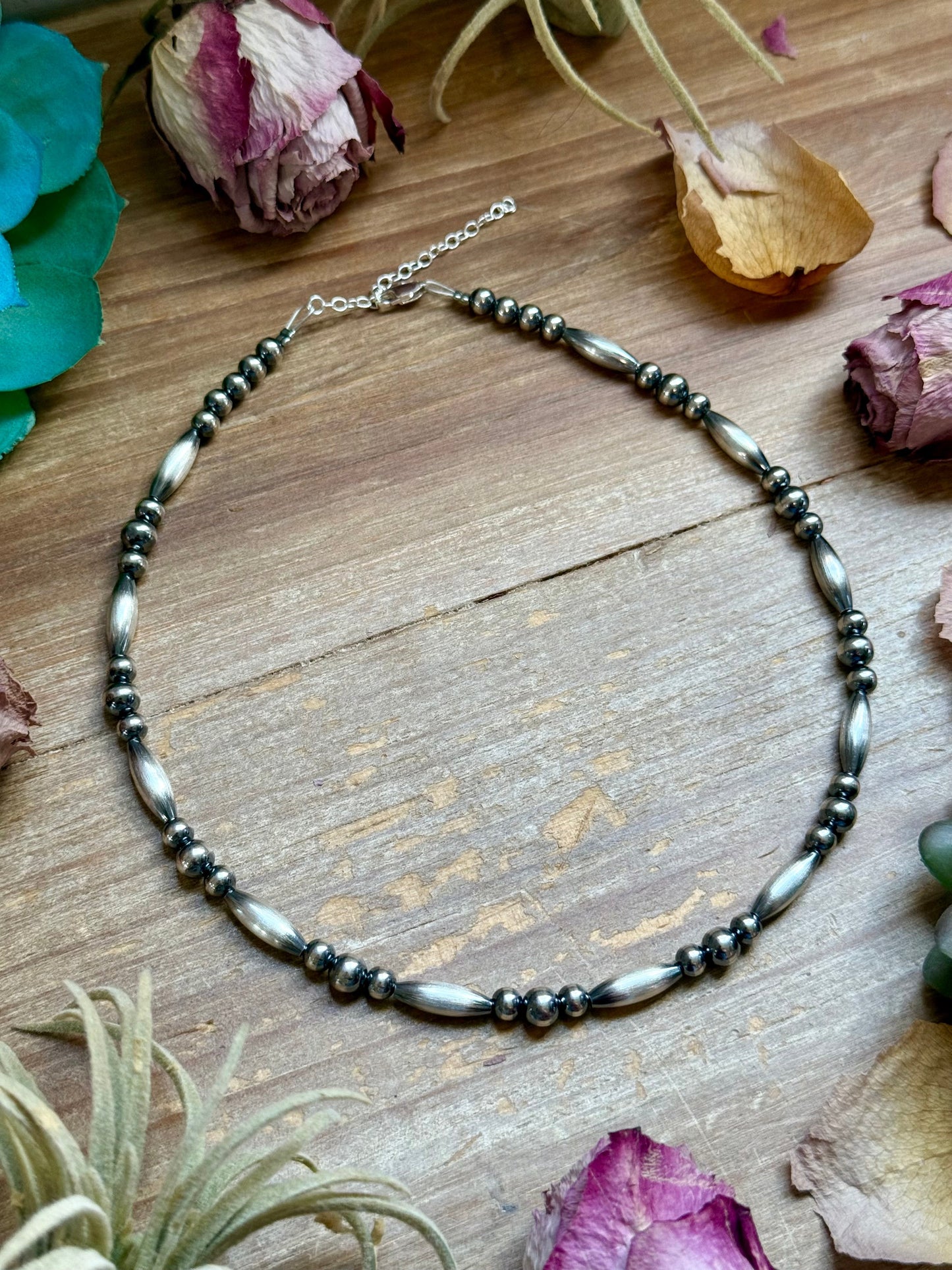15" Torpedo Bead
Necklace - Sterling Silver