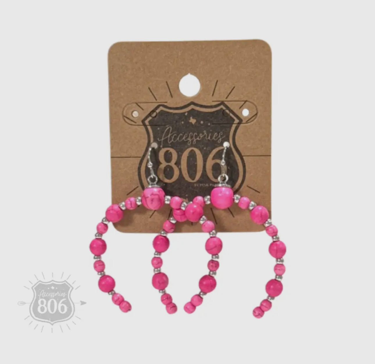 Stone Bead Arch Earring