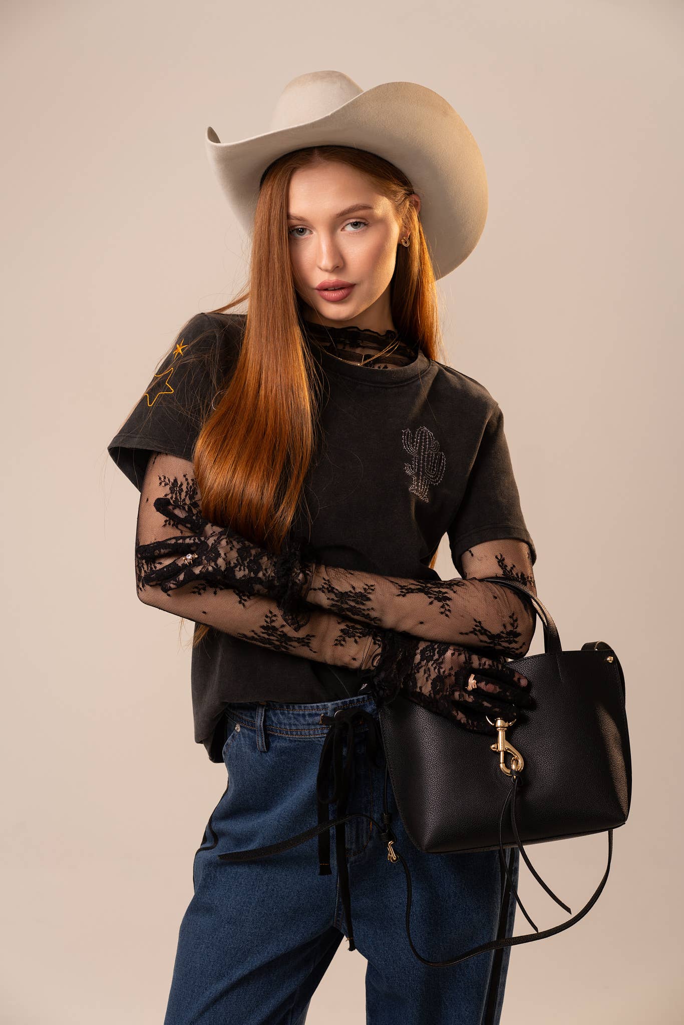 Western Embroidery Mineral Washed T-Shirt