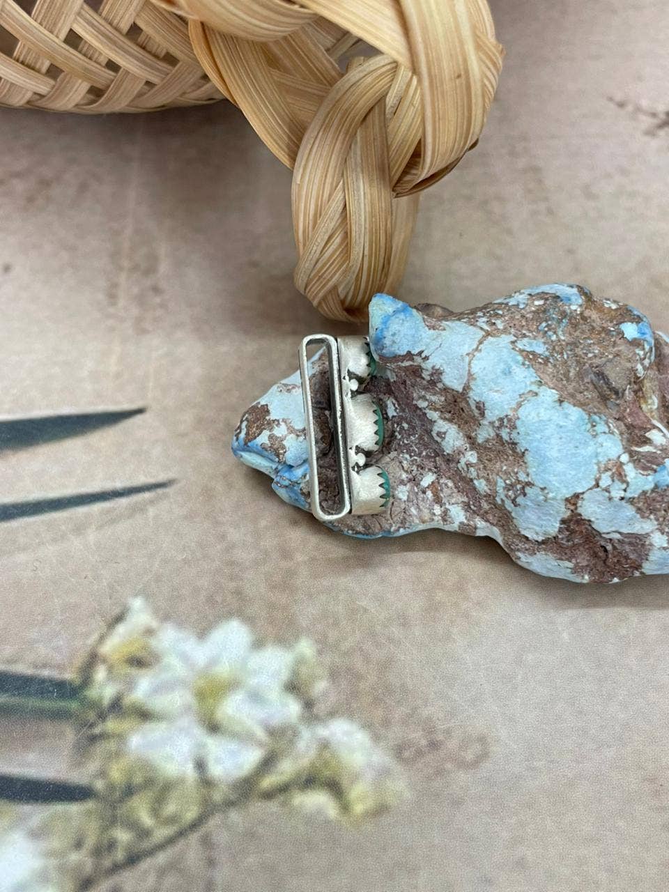 Handmade Sterling Silver Kingman Turquoise Charms with Signed Nizhoni