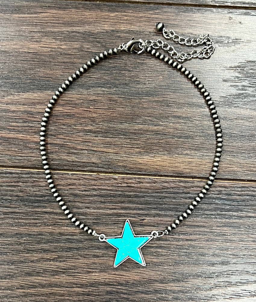 Nashville Western Turquoise Star Necklace
