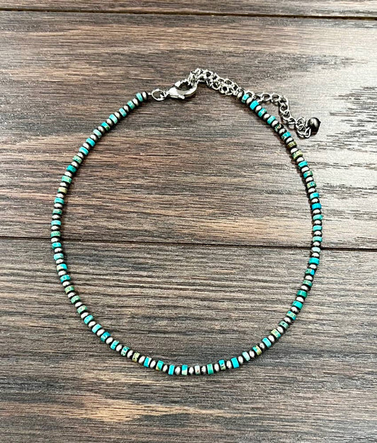 739070, Handmade 15" Navajo Gemstone Necklace
