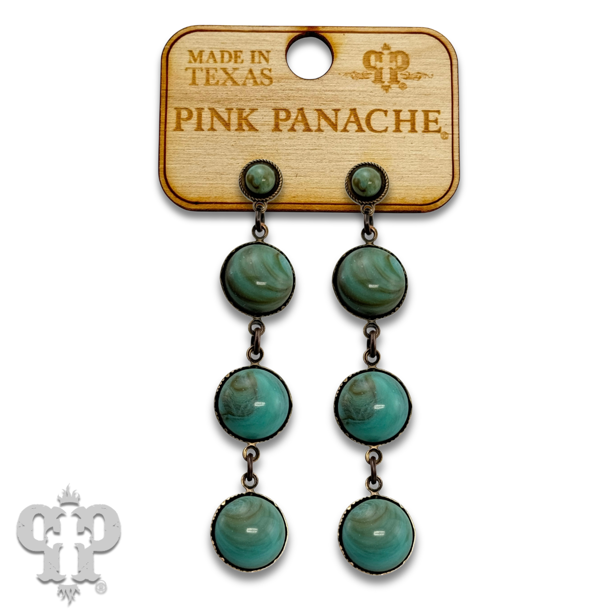 Turquoise cabochon drop earring