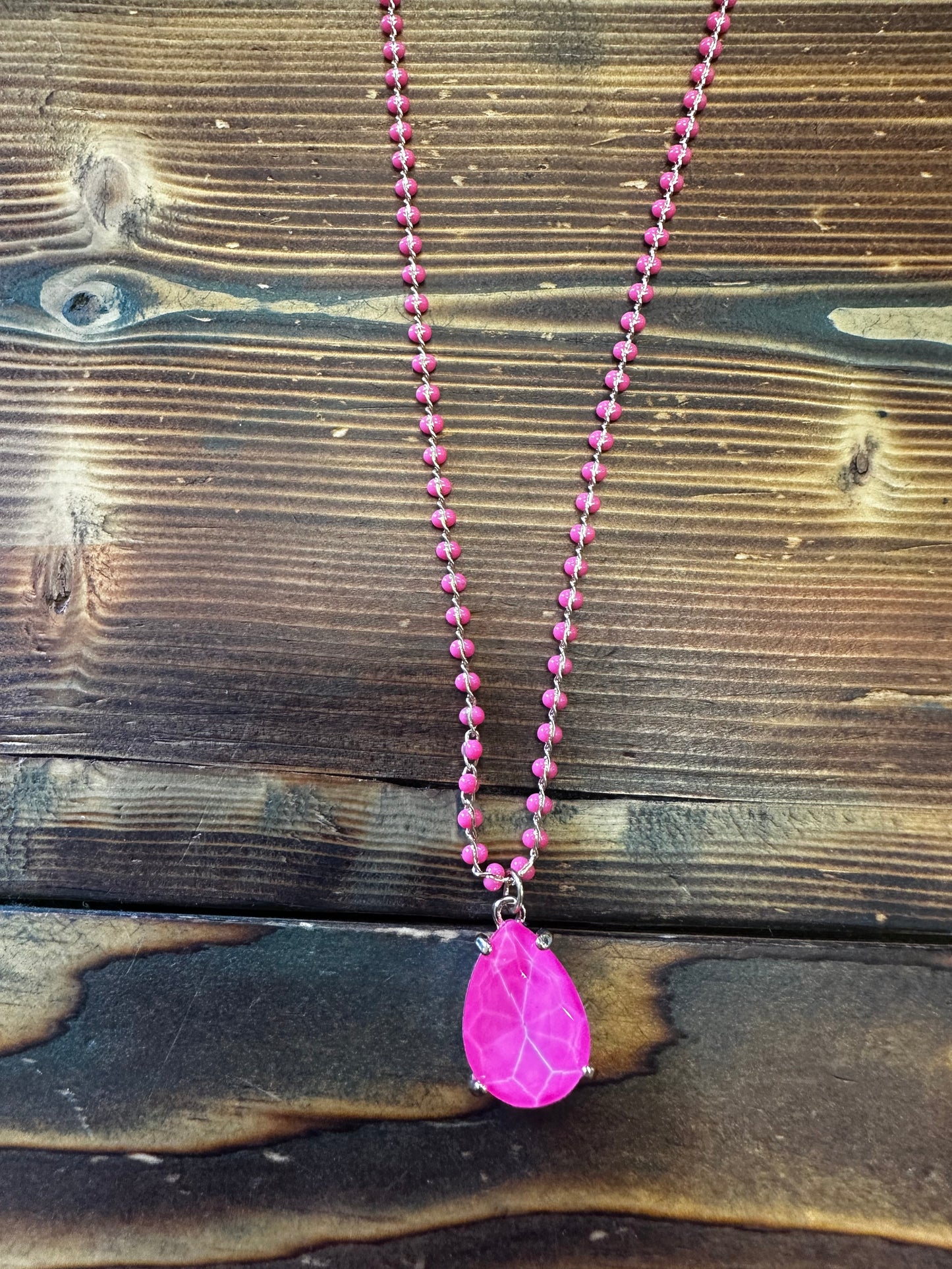 Neon Tear Drop Necklace