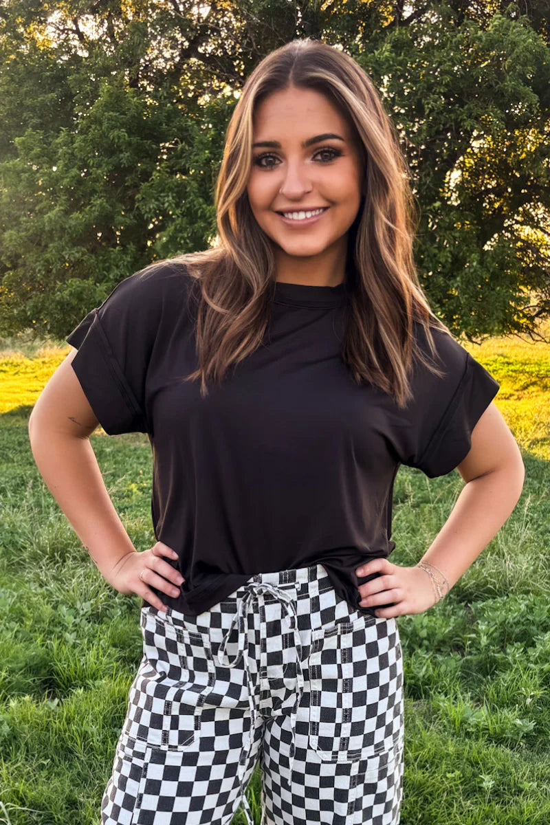 STERLING STAPLE TOP -
BLACK