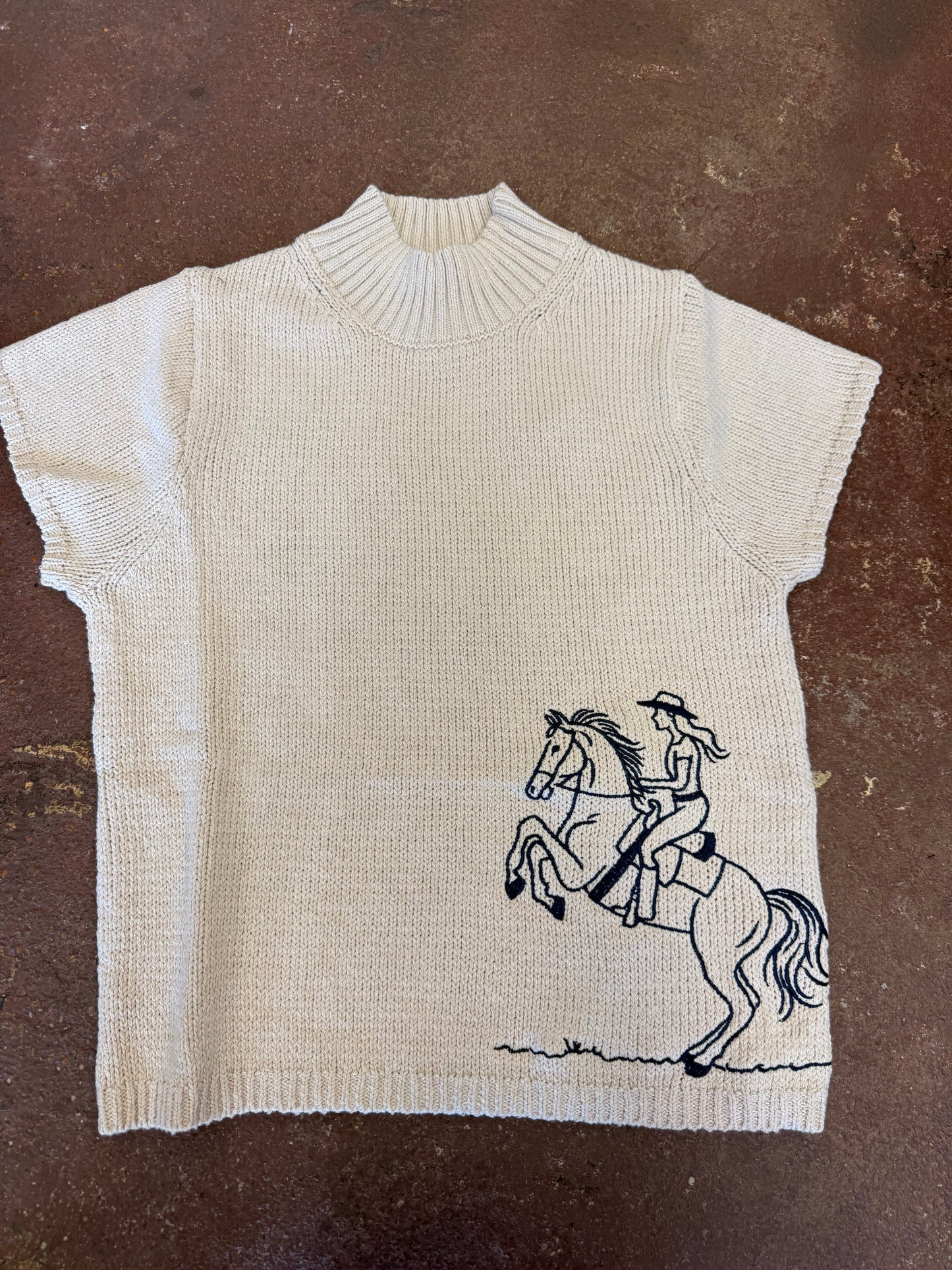 MOCK NECK COWGIRL KNIT TOP