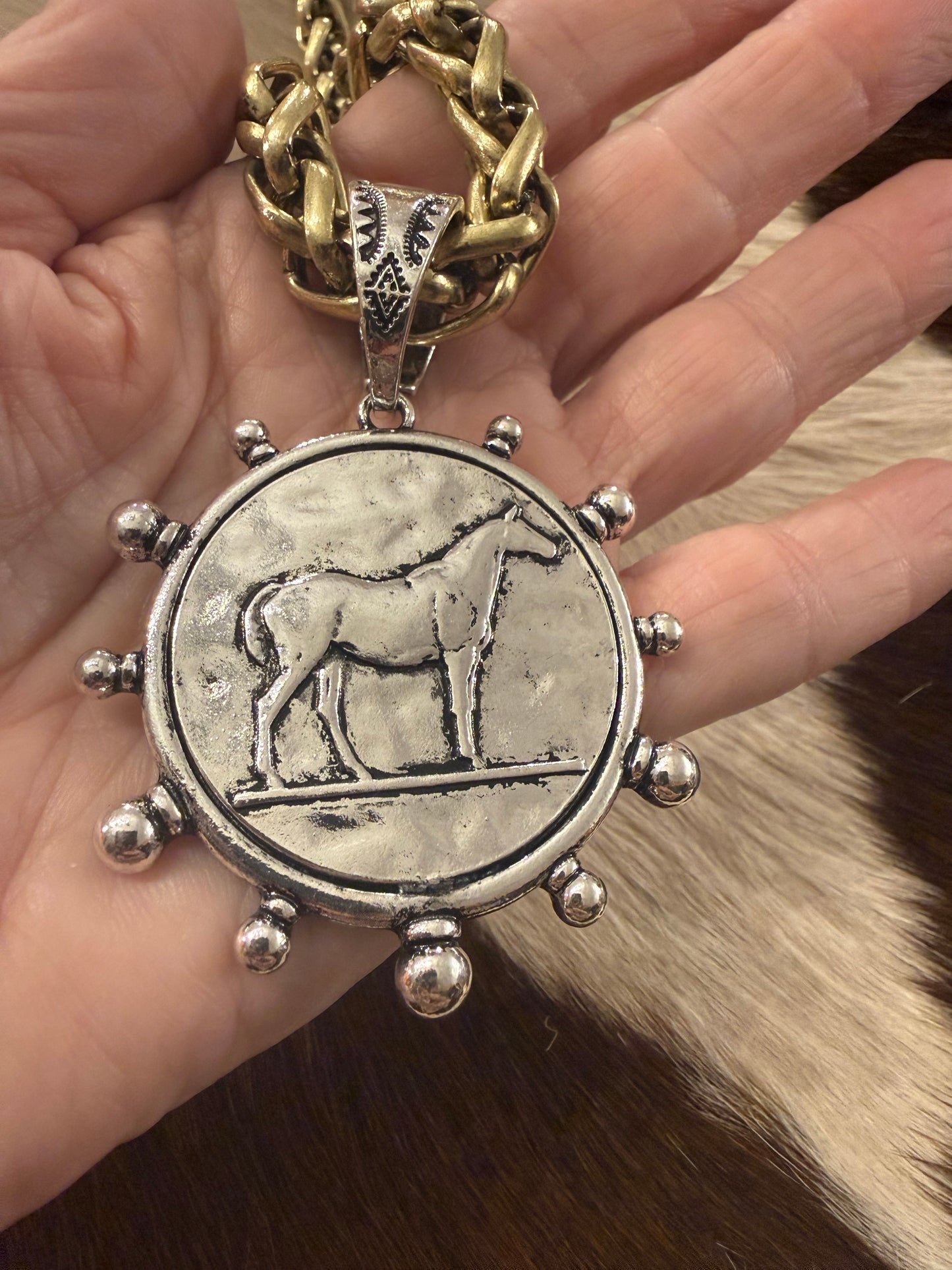 Quarter Horse Medallion Necklace