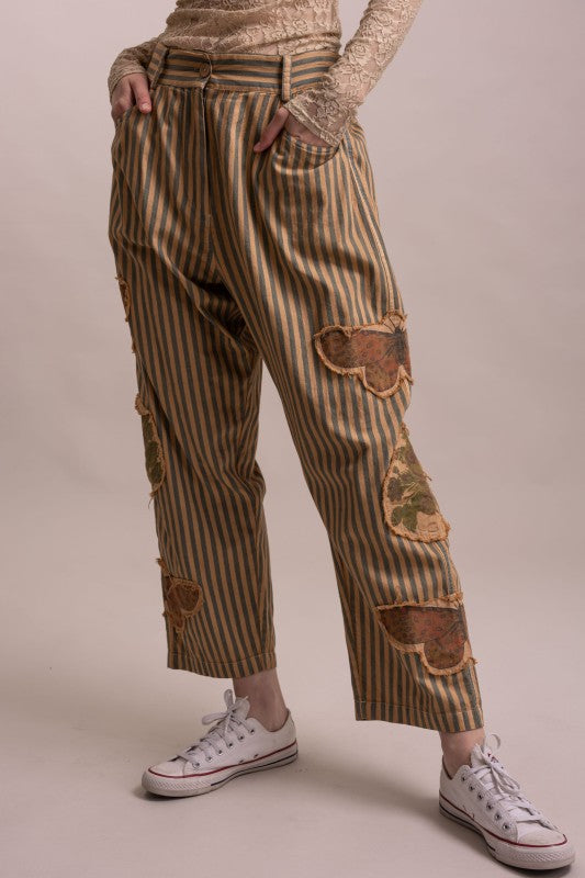 STRIPED PATCHWORK PANTS