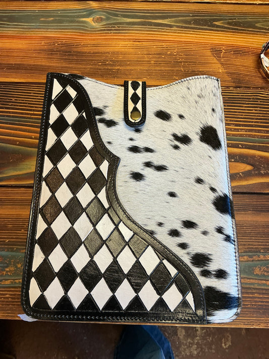 Checkered Cowhide IPad Cover