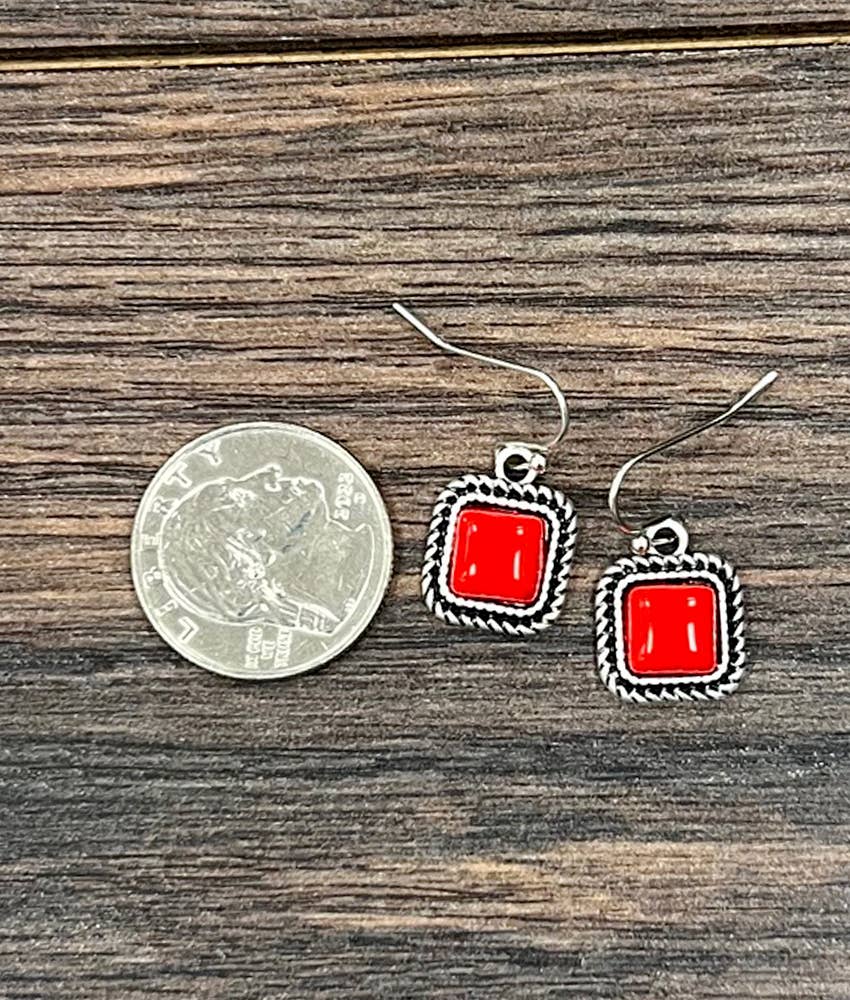 726465-1, 8mm Square Stone Earrings