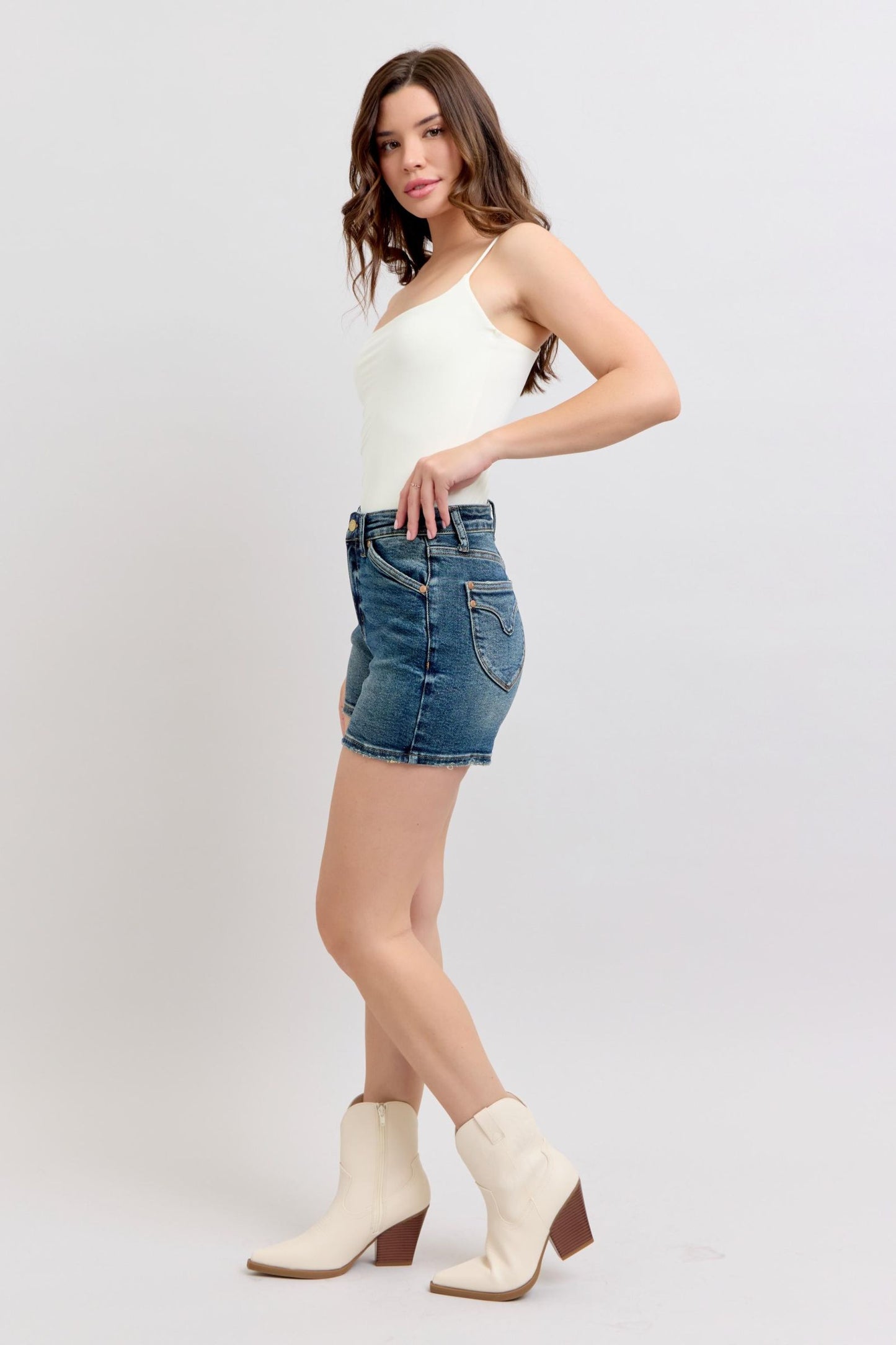 Judy Blue High Waist Shield Back Pocket Shorts