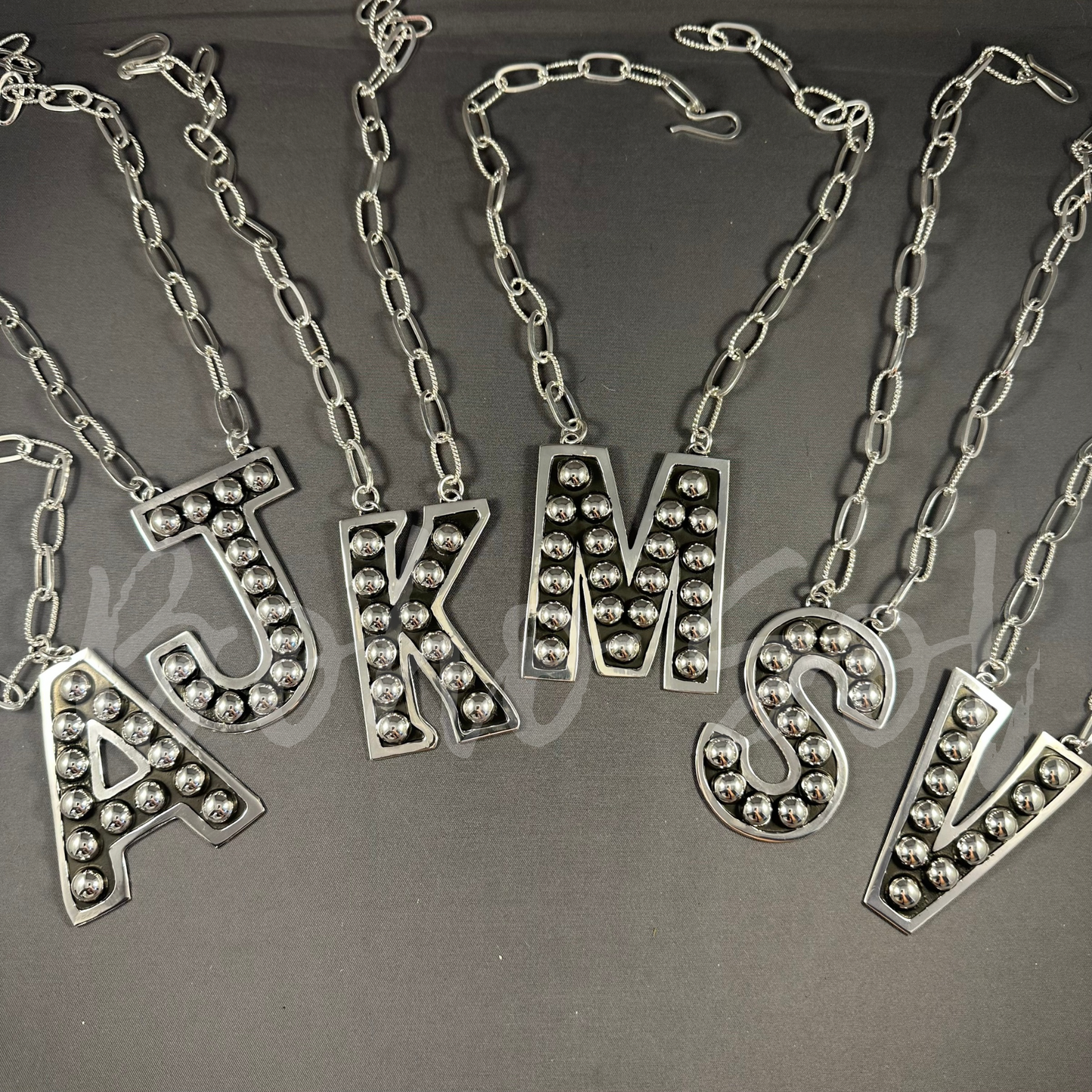 ‼️‼️PREORDER‼️‼️                     Sterling Ball Initial Necklace - 2 Sizes