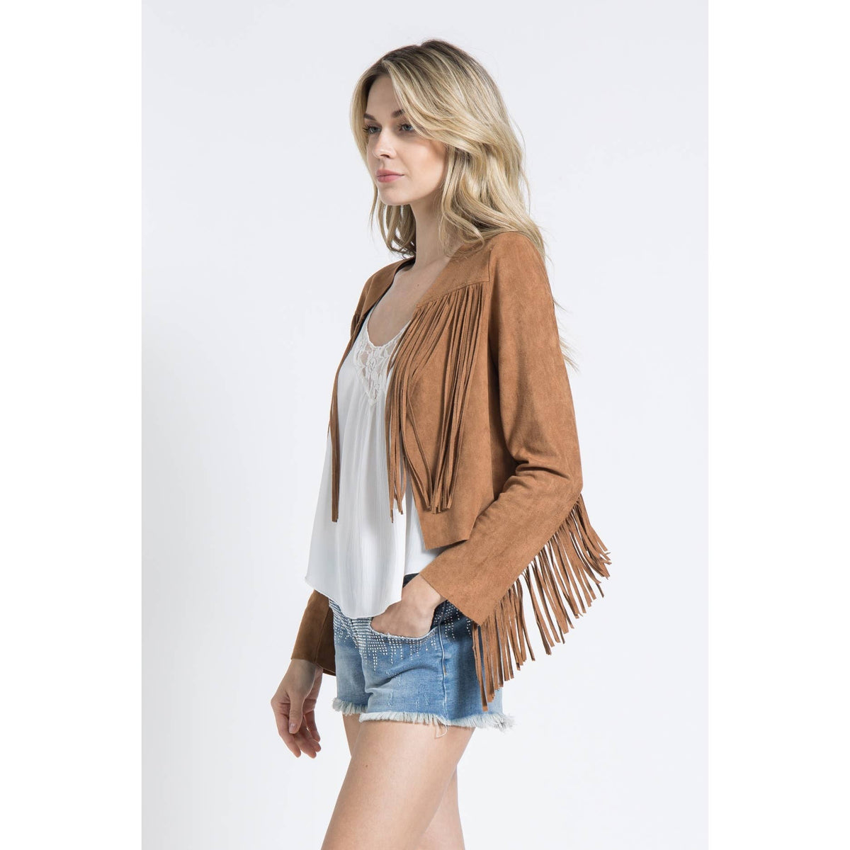 WESTERN CROPPED FRINGE JACKET