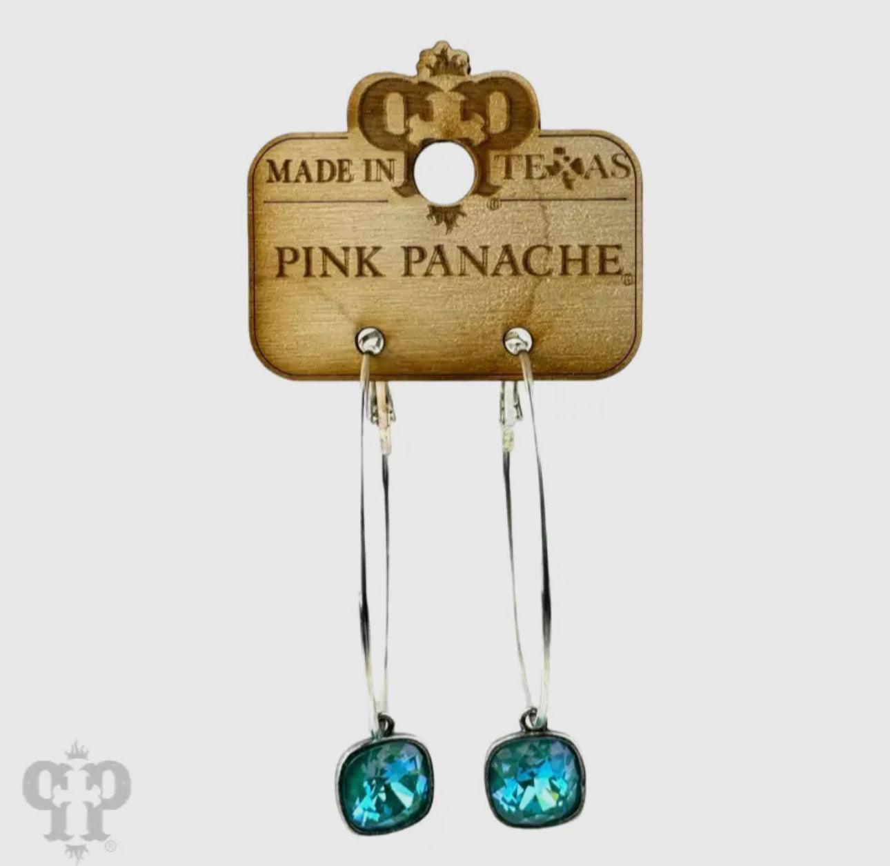 Austrian Square Crystal Hoop
Earring, 12mm