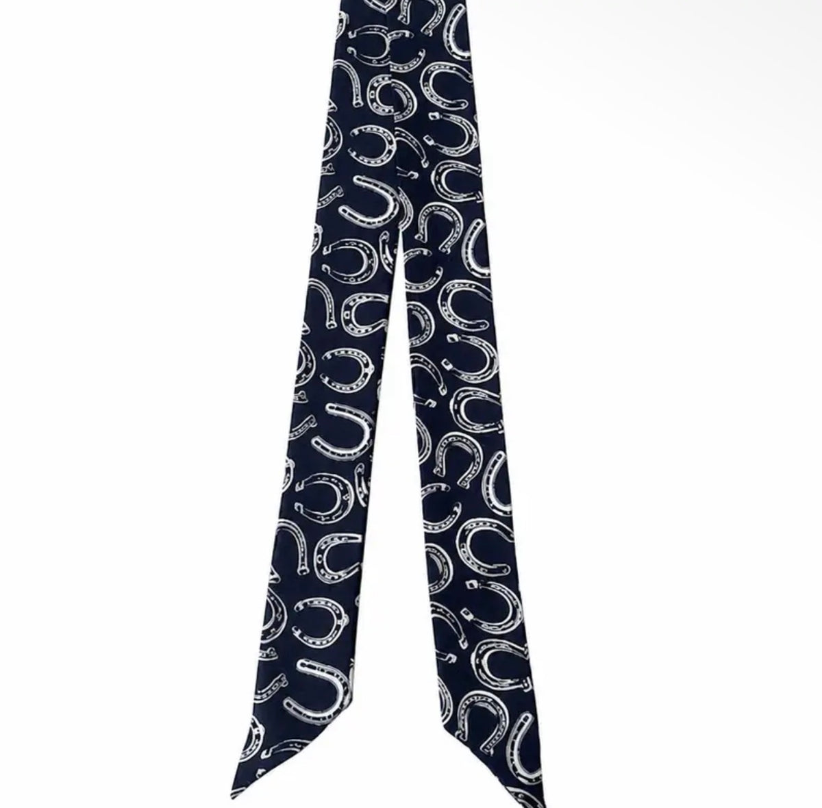 100% Silk Twilly Scarf with Horse Shoe Pattern