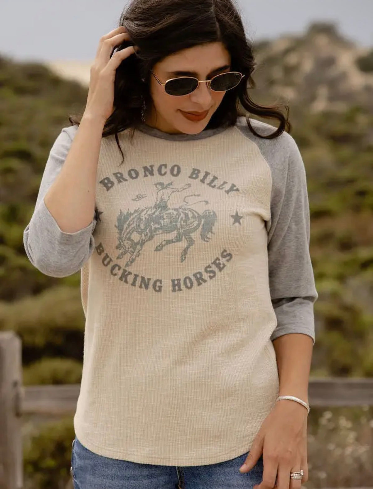 Billy Bucking Horses Baseball Tee