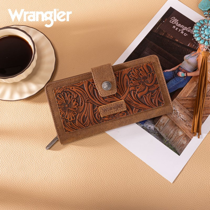 Wrangler’s Western Floral Tooled Wallet