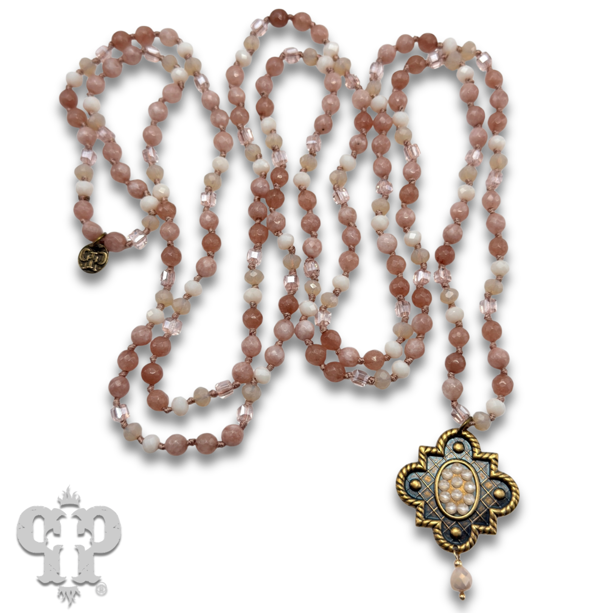 Art deco drop long necklace