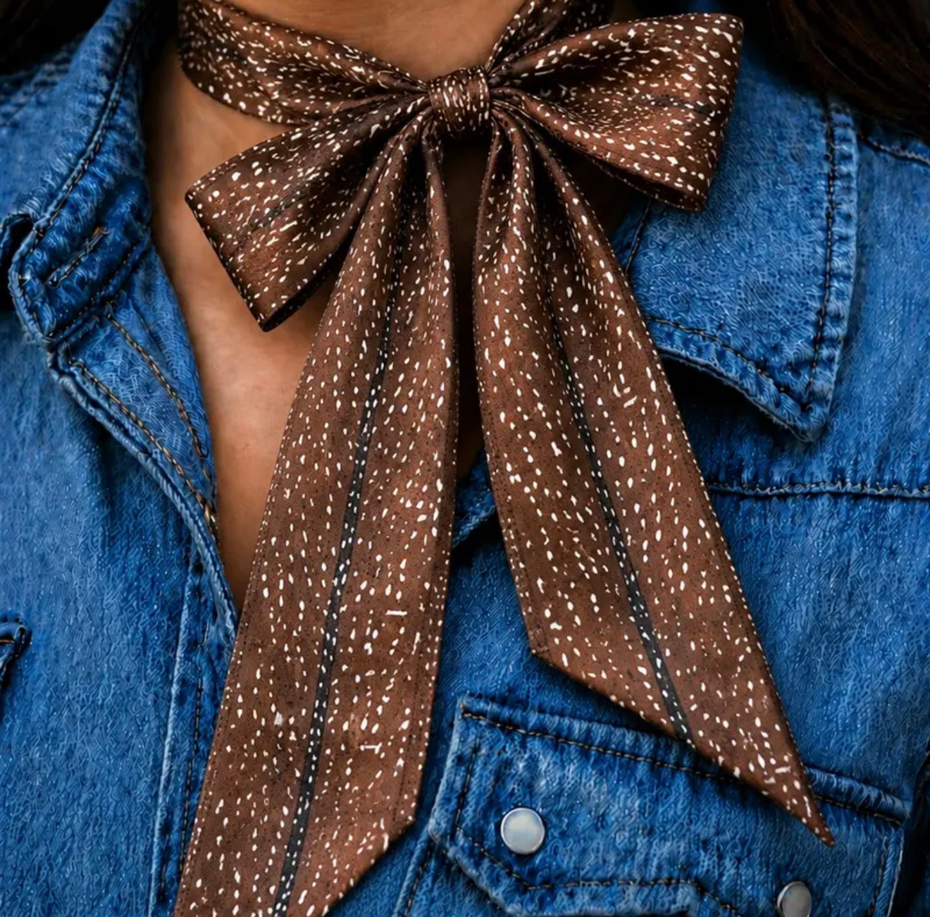 Axis Deer Silk Twilly Scarf