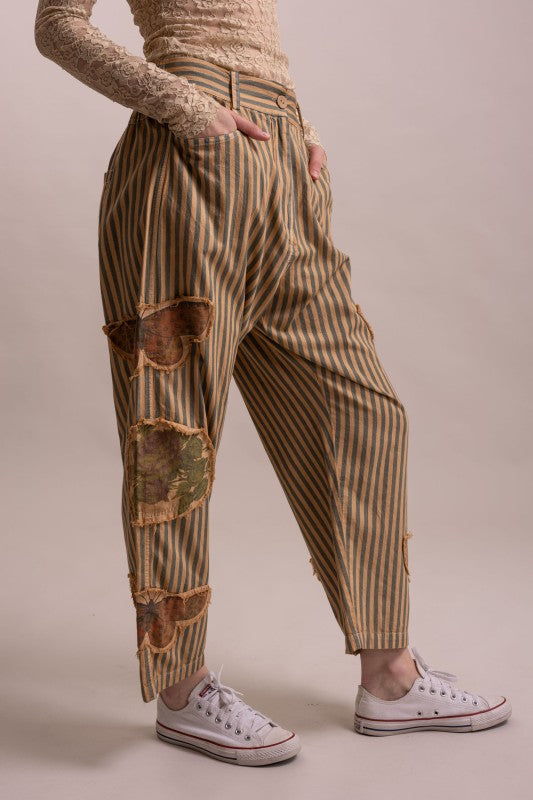STRIPED PATCHWORK PANTS