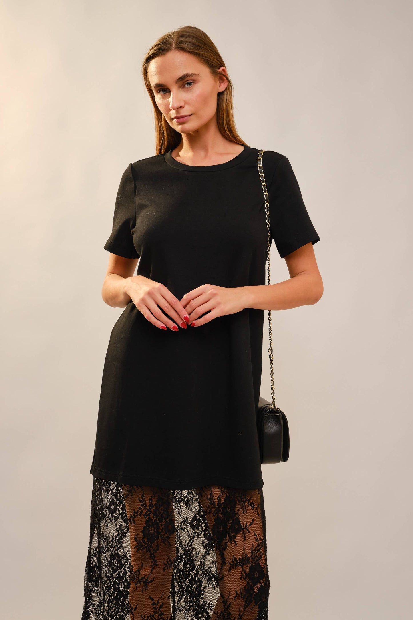 Lace Layered Midi Dress