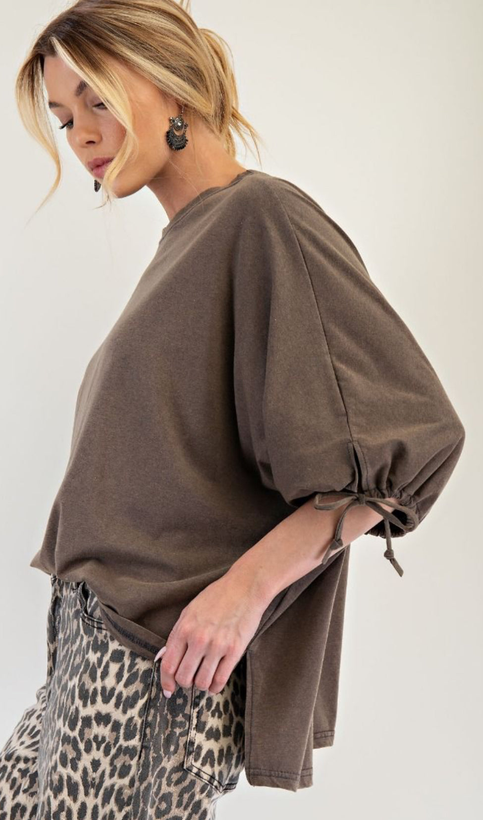 Loopy Latte Top Mineral Washed Top