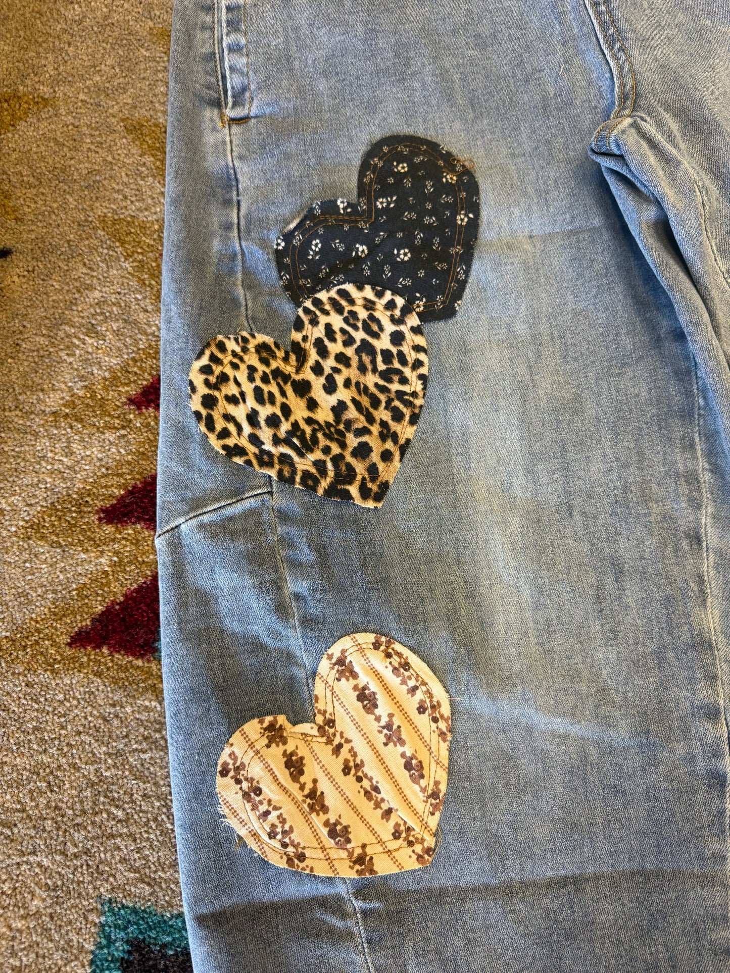 Heart Patched Mineral Washed Jean