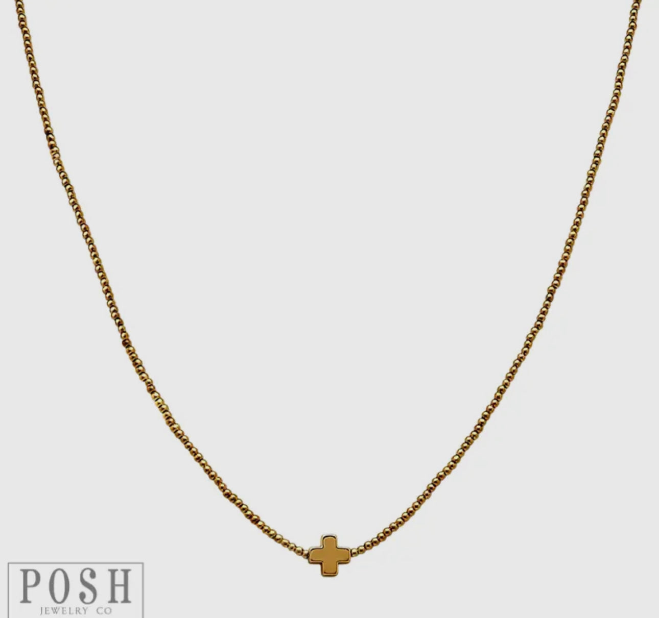 Bead Chain Cross Layering Necklace