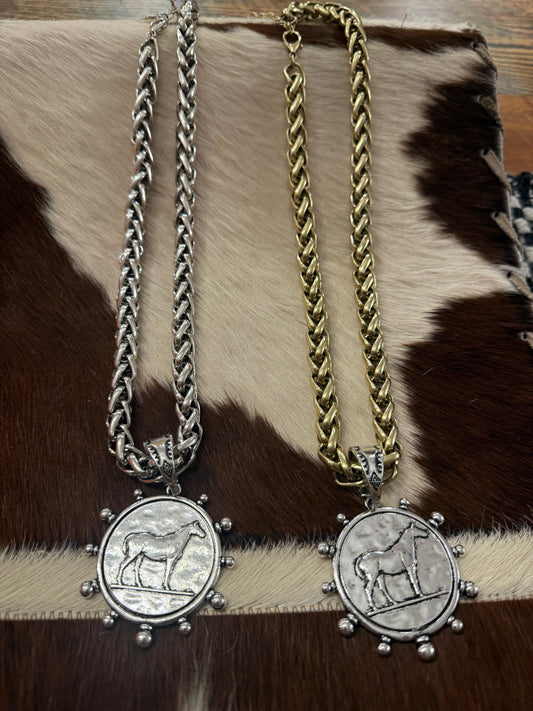 Quarter Horse Medallion Necklace