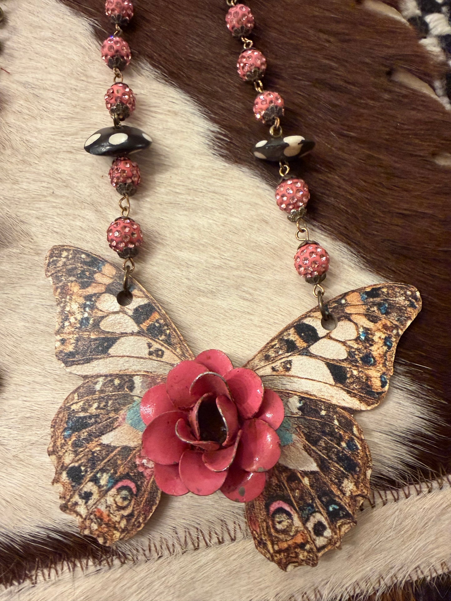 Rosey Butterfly Necklace