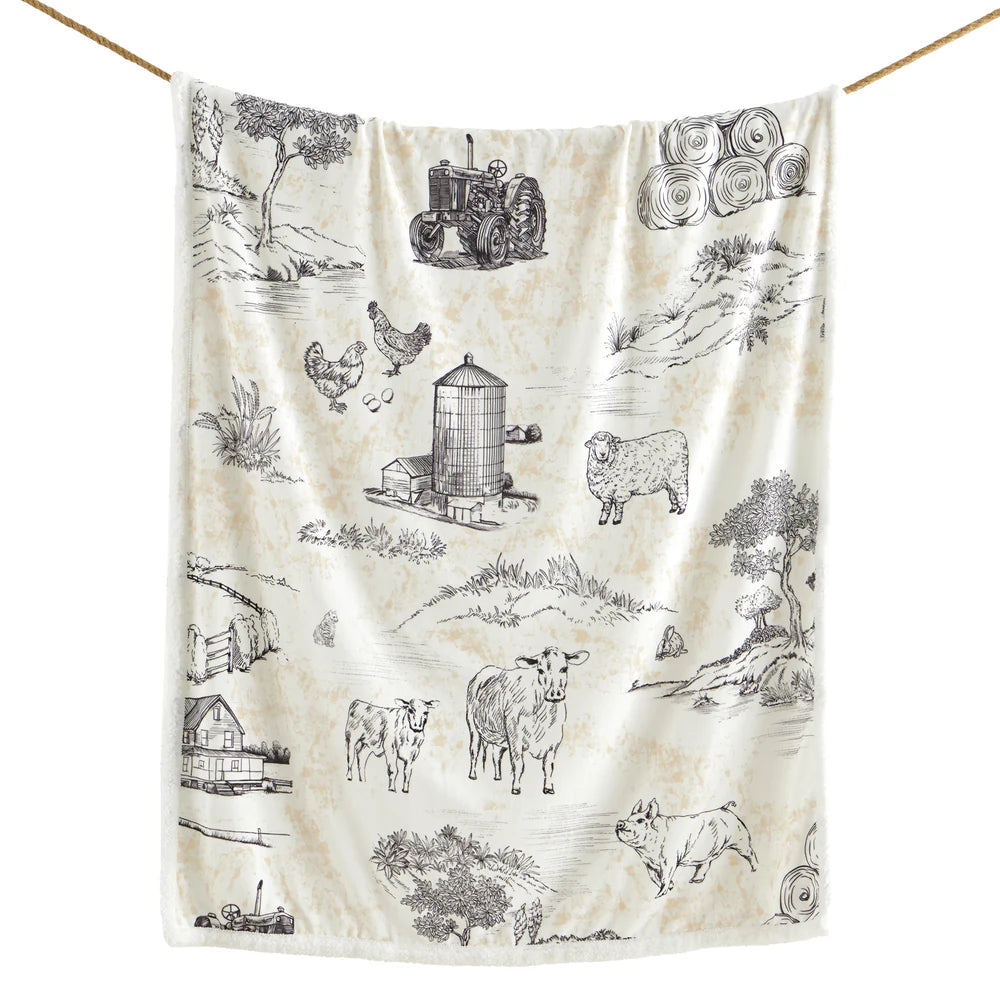 FARM LIFE CAMPFIRE SHERPA THROW
