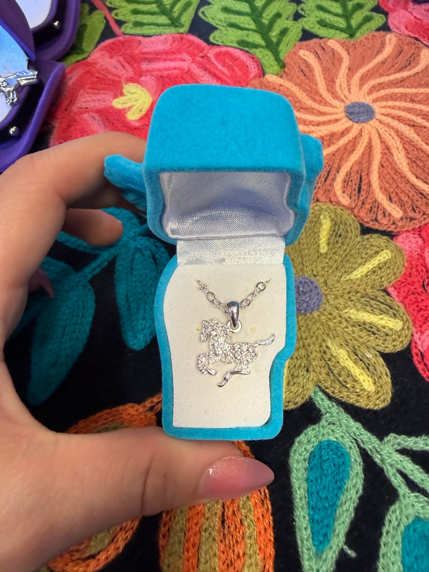 AWST Rhinestone Horse Necklace