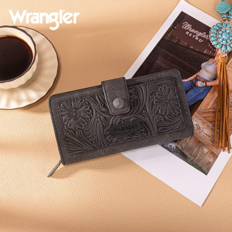 Wrangler’s Western Floral Tooled Wallet