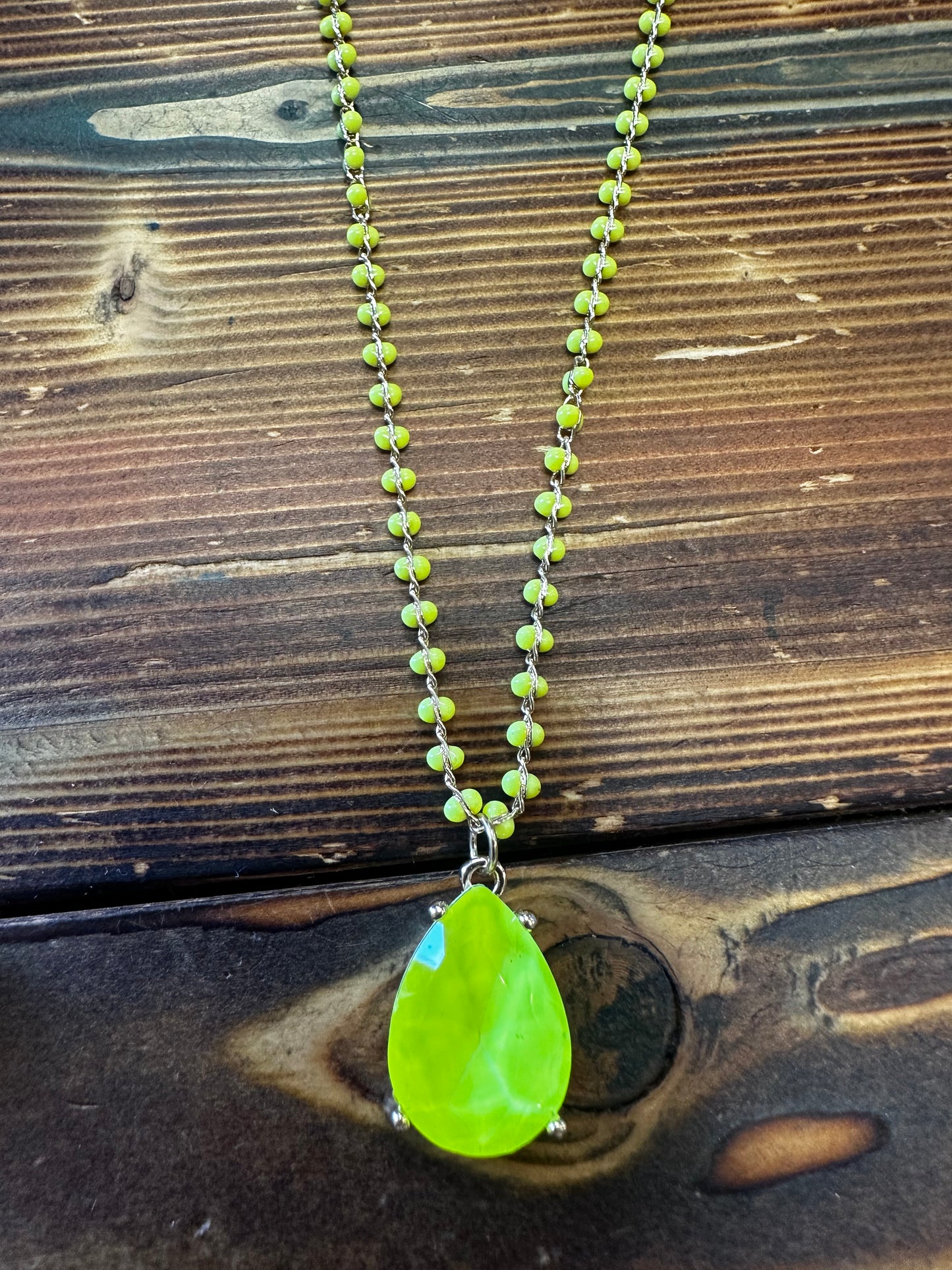 Neon Tear Drop Necklace