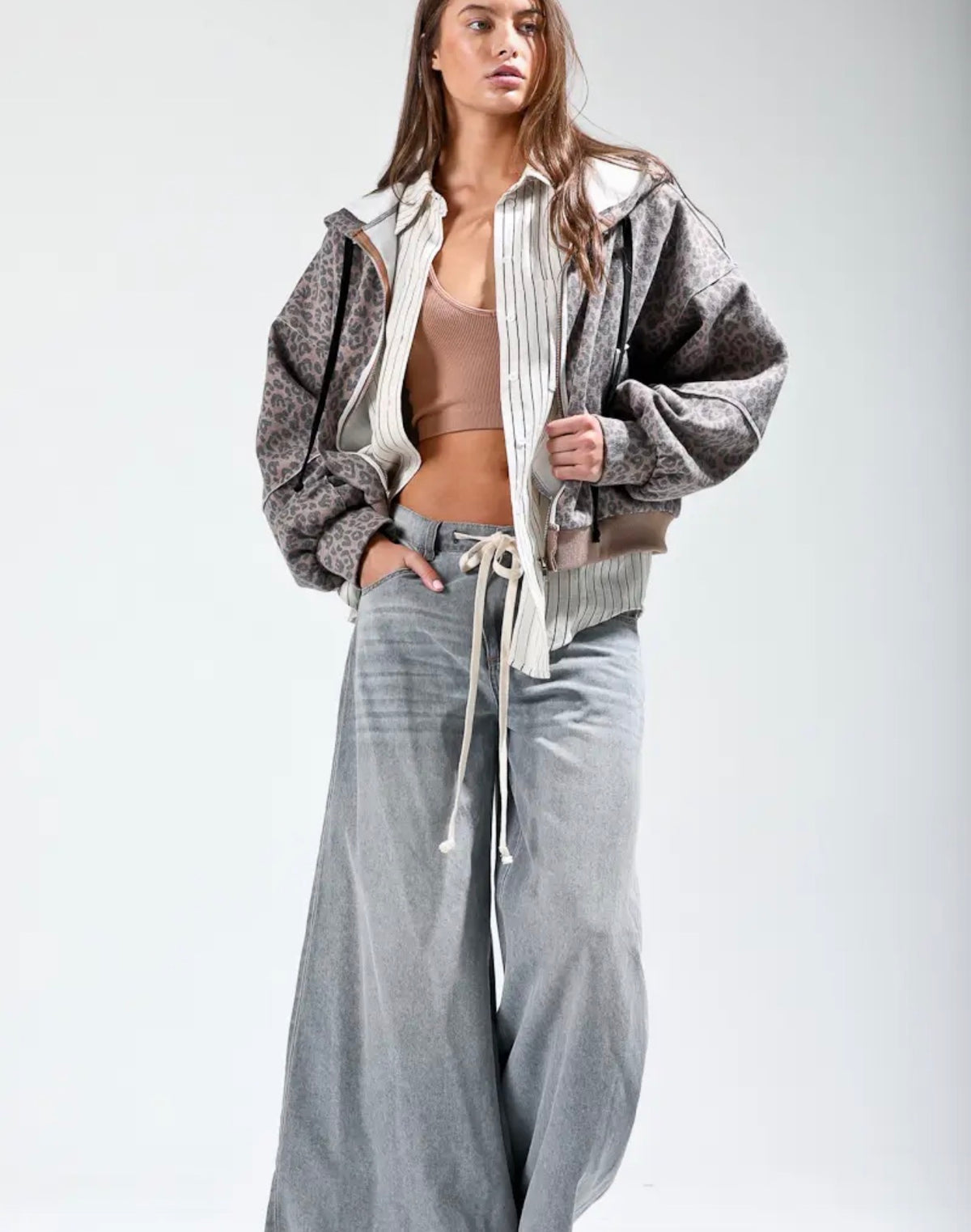 Women's Leopard Print Zip-Up
Hoodie Jacket
