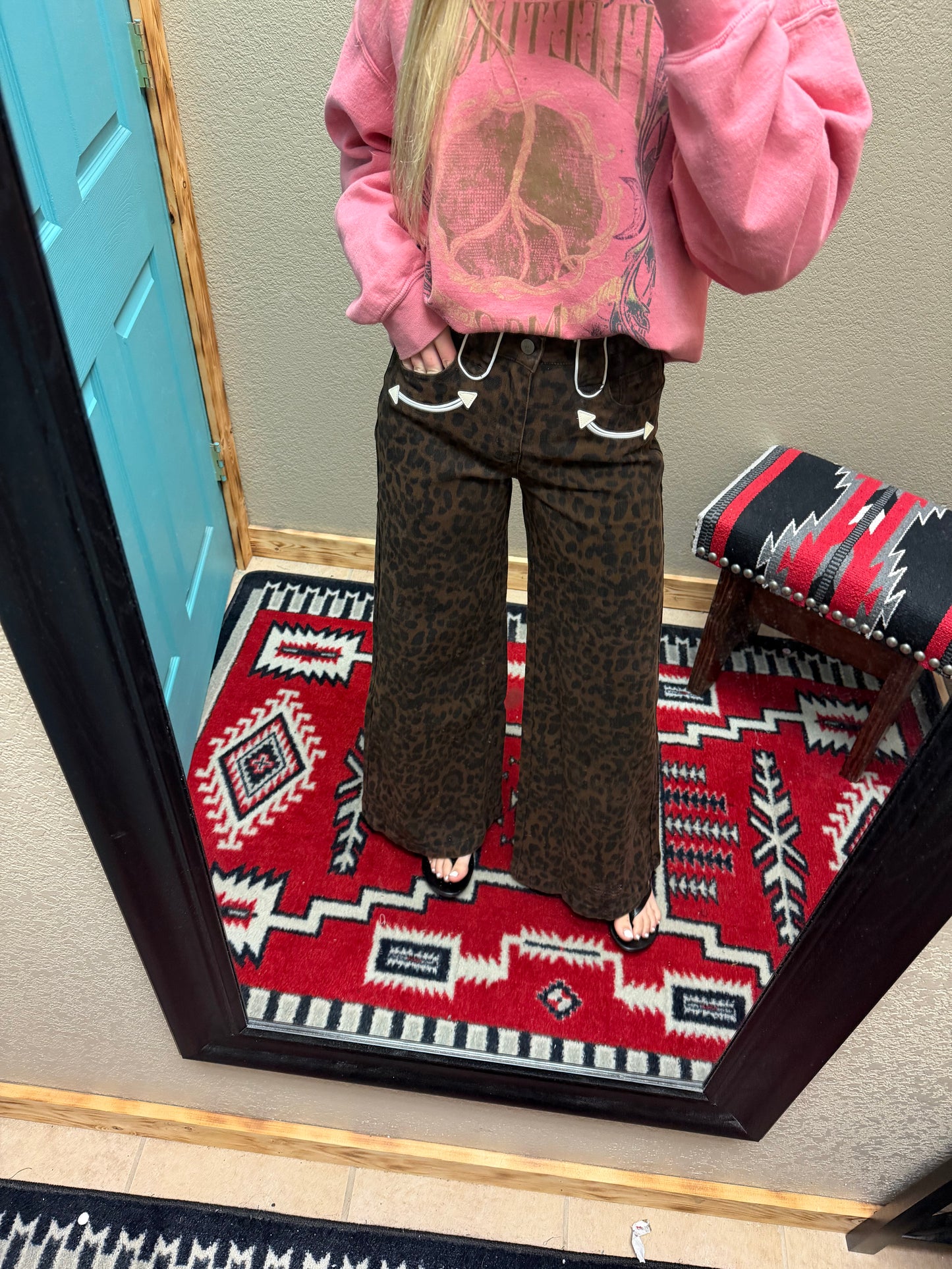 Howdy Hanny Wide Legged Leopard Pants