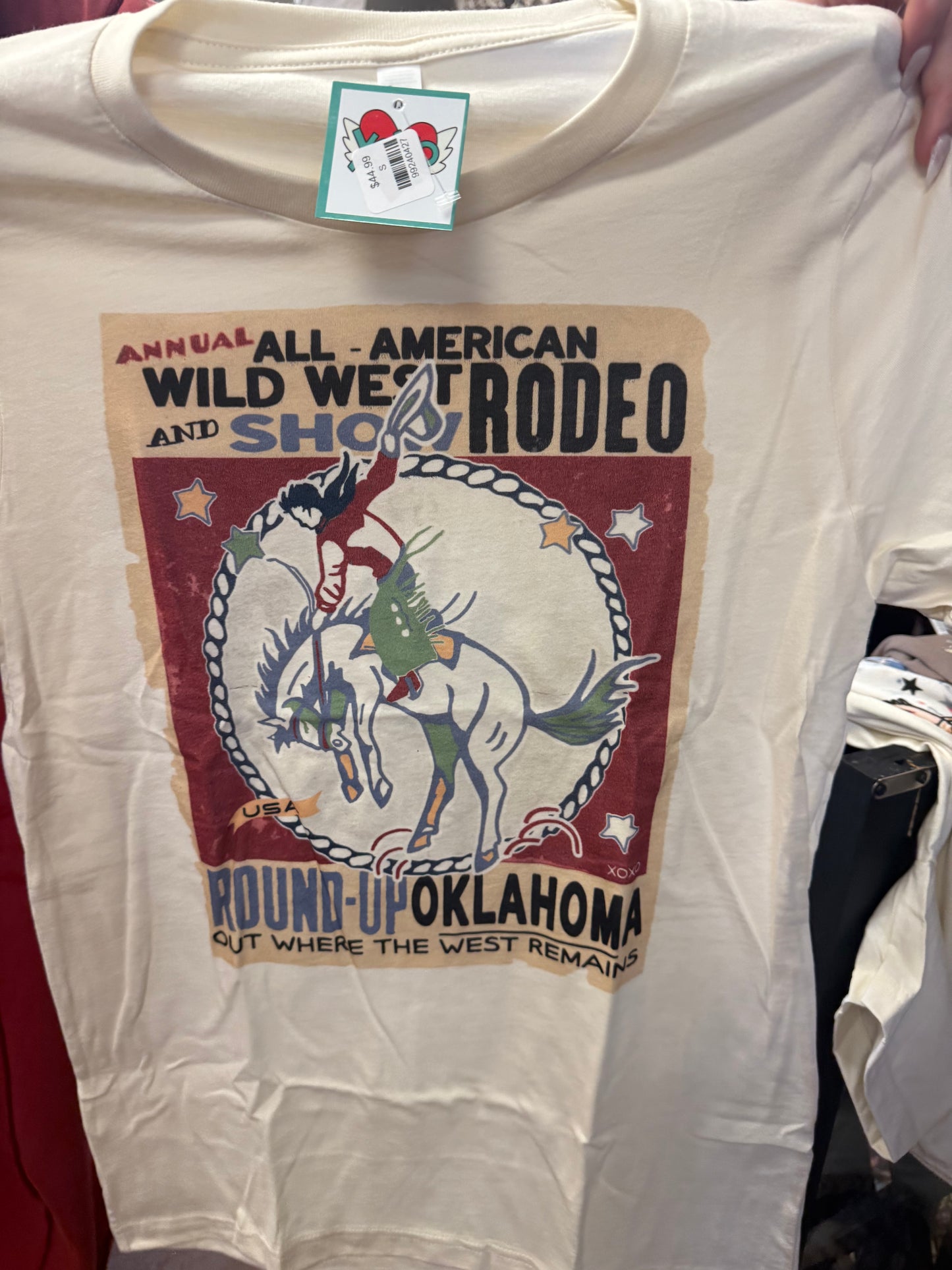 Xoxo Tee Rodeo Greetings Oklahoma Bronc Rider