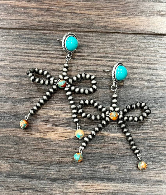 Henny Handmade Ribbon Post Earrings