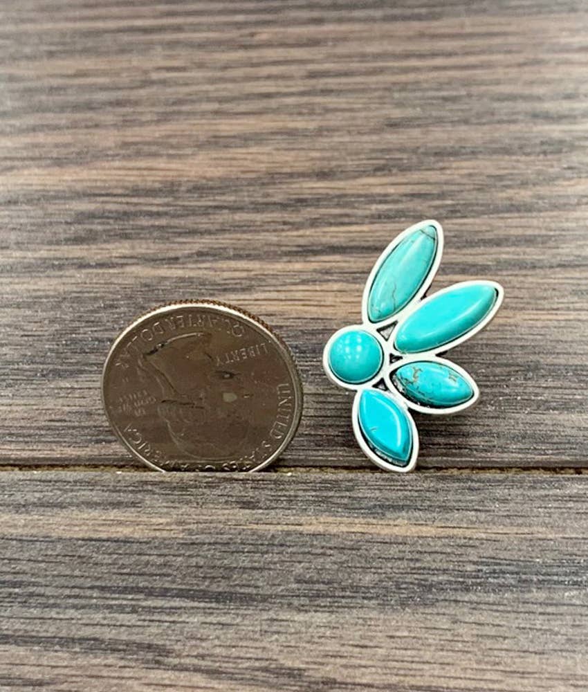 1.2" Western Turquoise Stud Earrings
