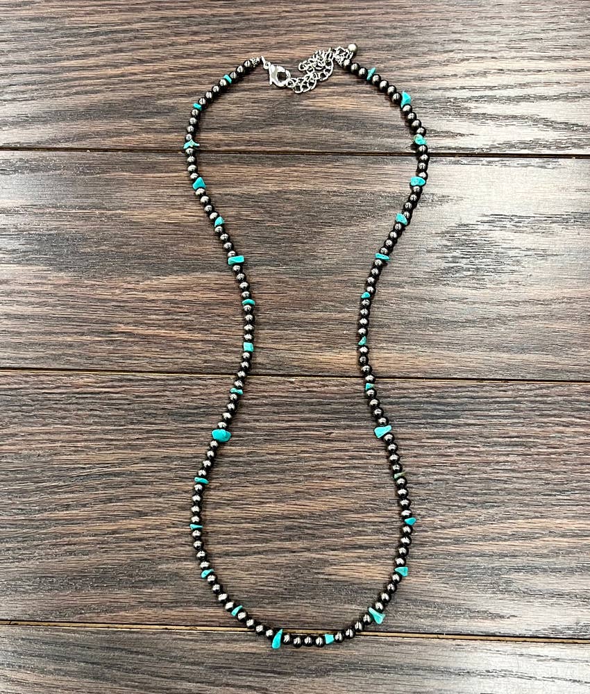 Pamela Handmade Polish Navajo Turquoise Necklace