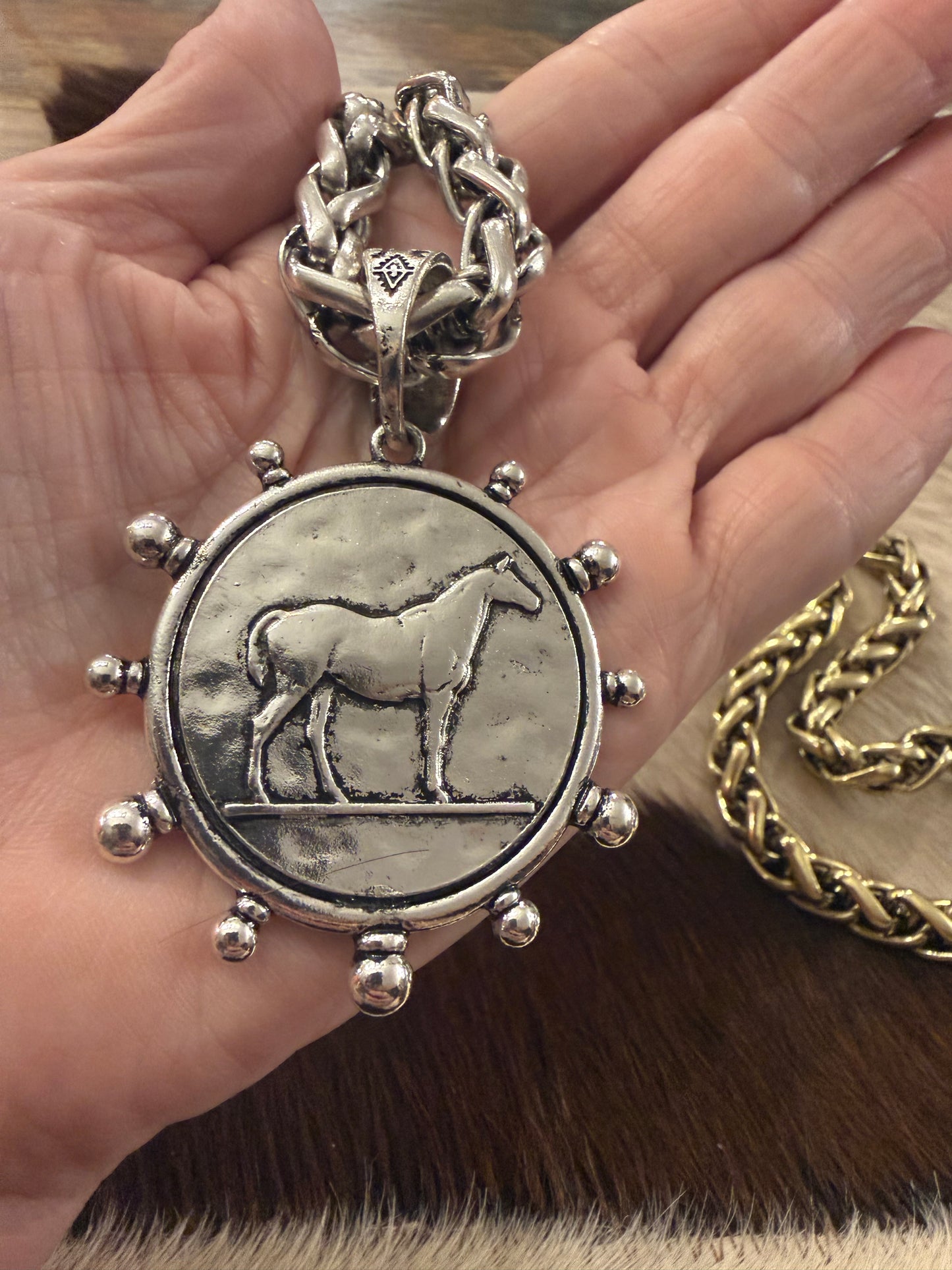 Quarter Horse Medallion Necklace