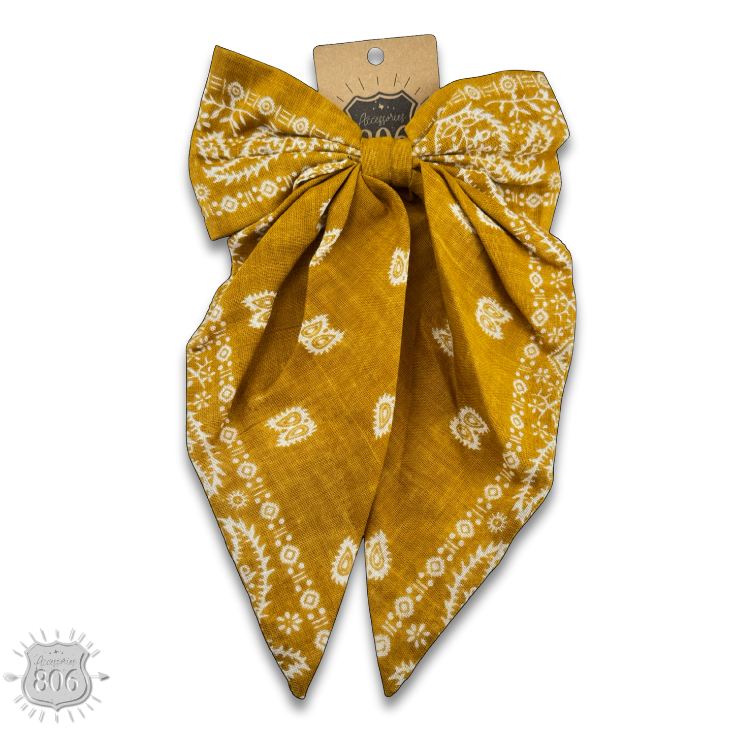 Western bandana print hair bow