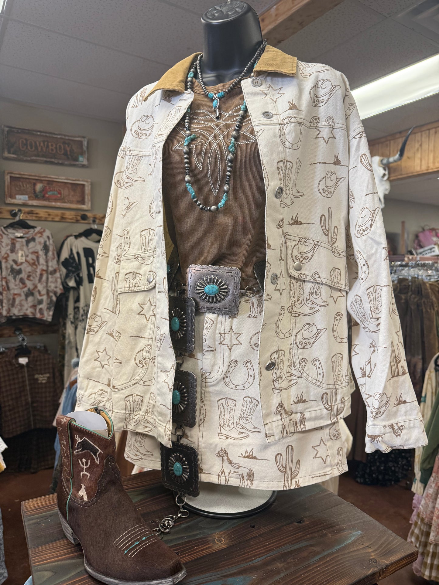 Western Graphic Jacket or Skirt