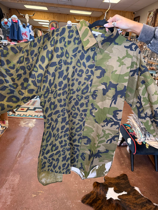 Leopard Camo Tunic/Jacket/Top