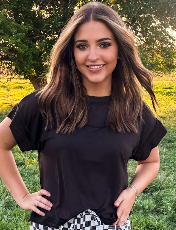 STERLING STAPLE TOP -
BLACK